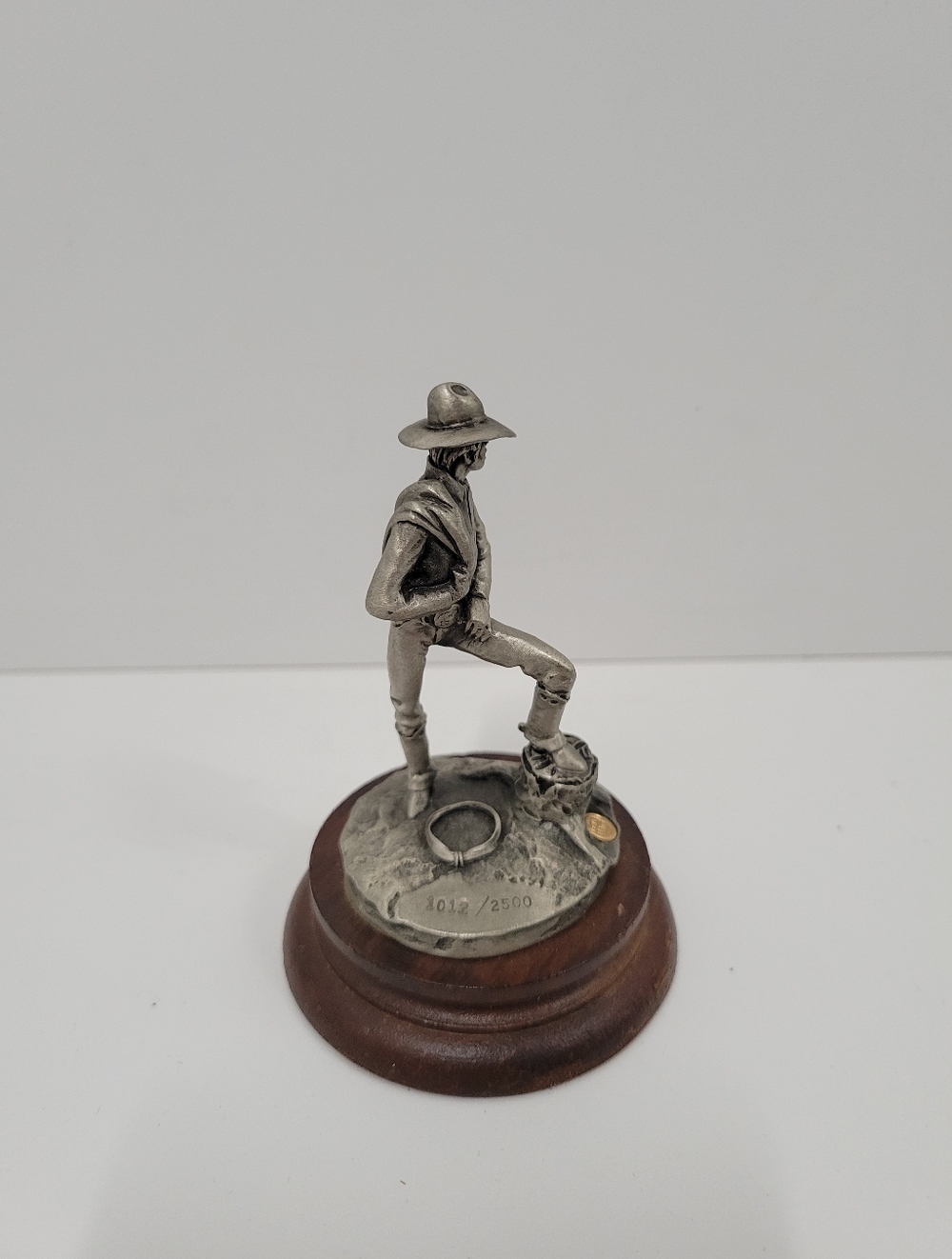 Vtg Chilmark Polland Rodeo Star Pewter And Wood Sculpture Figure USA